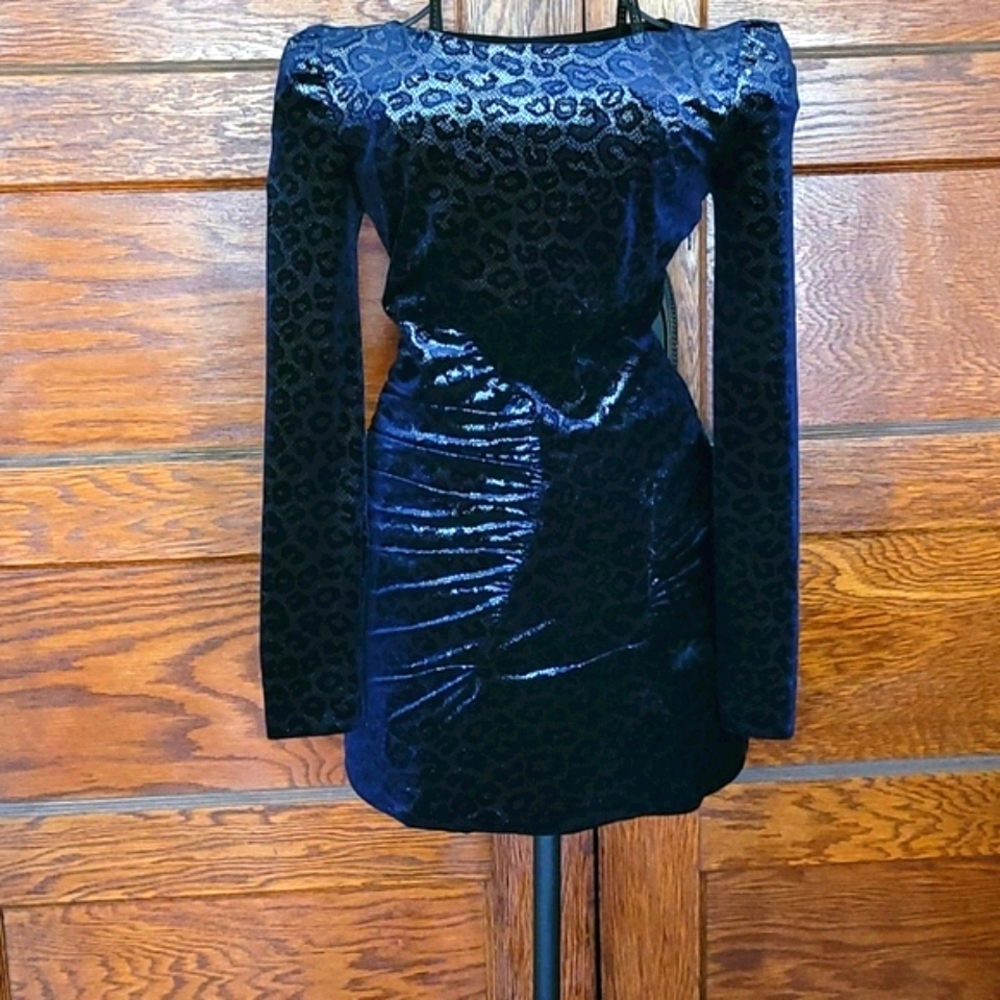 Kardashian Bebe  Dress - Size S, Blue, Long Sleeve